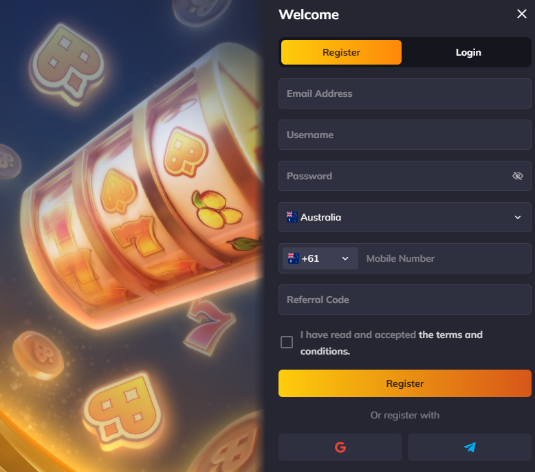 Vegastars Sign Up