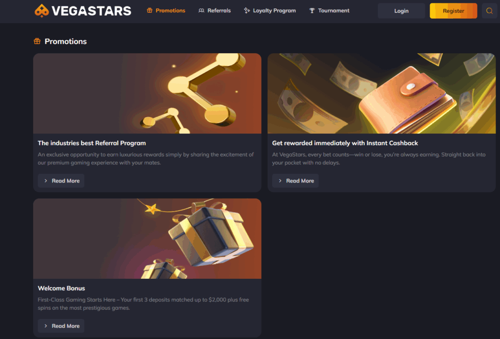 Vegastars Bonus