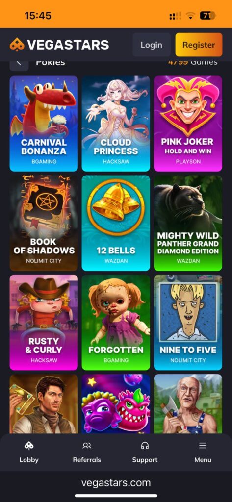 Vegastars on Mobile
